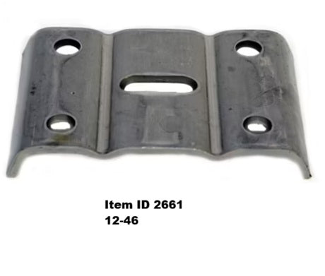 Item ID 2661 , 12-46 Axle U-Bolt Tie Plate, 12K - 15 Heavy Duty for 5" Round Axle Tube, 3/4" U-Bolt Holes for 3" Leaf Springs