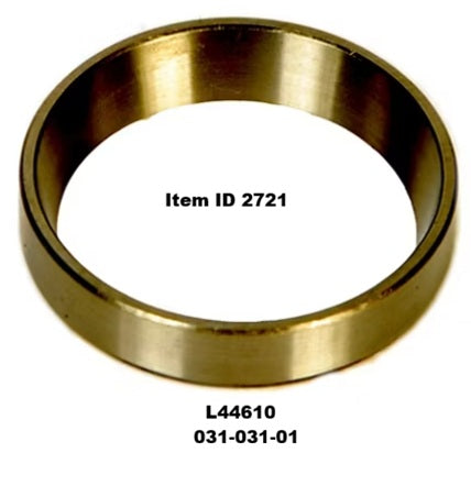 Item ID 2721 , L44610 Single Cone Tapered Race, 1.980" OD