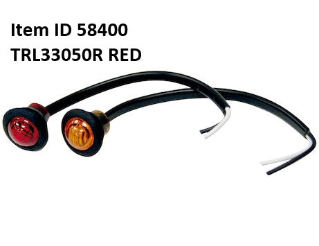 Item ID 58400 , TRL33050R LIGHT CLEARANCE 0.75 DIA. P2-RATED ROUND LED RED LENS w/GROMMET