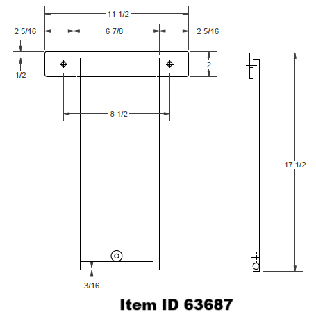 Item ID 63687 , 63687 Mud Flap Bracket Anti Sail