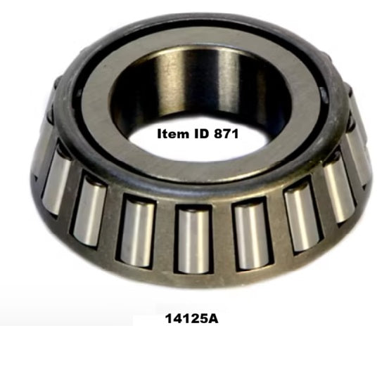 Item ID 871 , 14125A Single Cone Tapered Roller Bearing, 1.250" ID outter