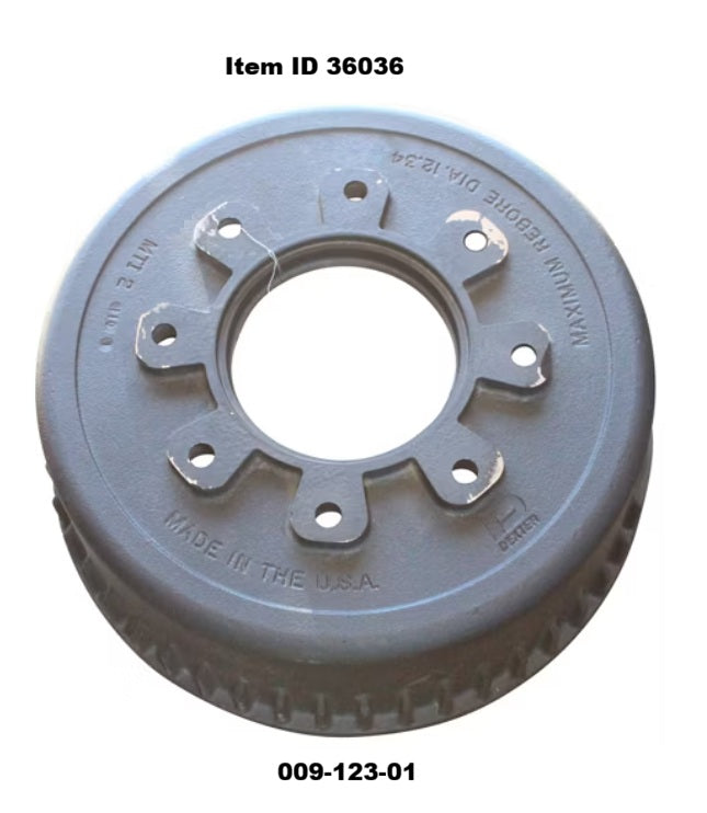 Item ID 36036 , 009-123-00 Dexter® Brake Drum Only, Non-ABS, Fits Dexter 10 GD Axles
