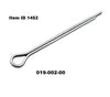 Item ID 1452 , 019-002-00 Spindle Cotter Pin 1/8" X 1-3/4", Overall Length 2-1/4"