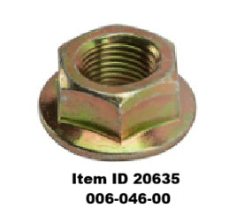 Item ID 20635 , 006-046-00 Flanged Locknut, 1/2"-20, Zinc Coated