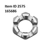 Item ID 2575 , 165686 pindle Castle Hex Nut 1"-14 - 6-Castellations - BTR - #42 Spindle, For 600 Lbs - 8,000 Lbs Capacity