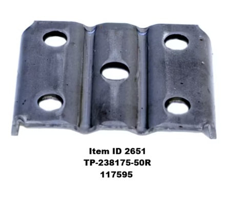 Item ID 2651 , TP-238175-50R 2.375"R 1.75"W 1/2" P TP TAKES 1/2" U-BOLTS, 1.75" WIDE SPRINGS FOR USE WITH 2 3/8" ROUND TUBES