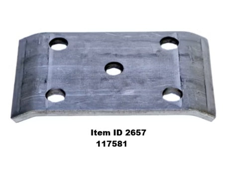 Item ID 2657 , 117581 Plate, U-Bolt, 3.5" Rd, 2" Spring 8K Axles