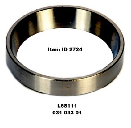 Item ID 2724 , L68111 Single Cone Tapered Race, 34.988mm X 59.974mm X 15.875mm