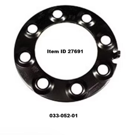 Item ID 27691 , 033-052-01 Wheel Retaining Clamp Ring, For Dual Wheel Applications using Coned Nuts, 8 on 6.5" Bolt Pattern, No Alignment Slot, For 9,000 Lbs - 12,000 Lbs Axles