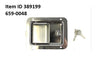 Item ID 38199 , 695-0048 Latch Handle with lock 4.75 X 3.75 Zink Plated