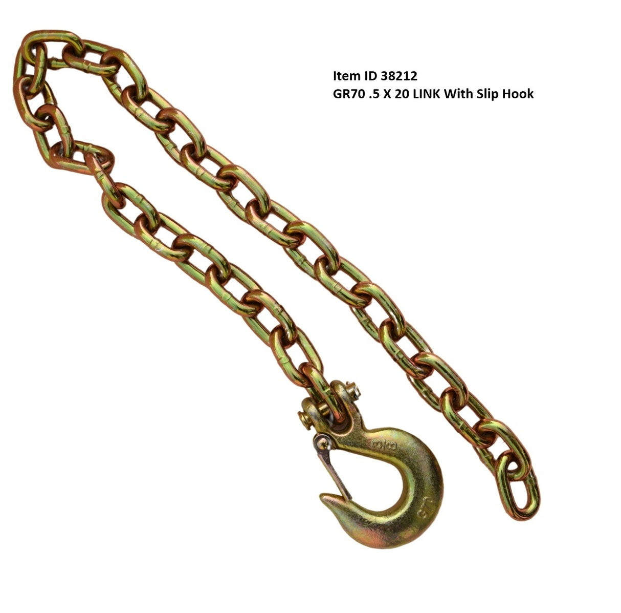 Item ID 38212 , GR70 .5 X 20 LINK With Slip Hook Safety Chain