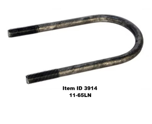 Item ID 3914 , 11-65LN 3 1/2" Round Axle X 9/16-18 X 8" Round U-Bolt (8K)