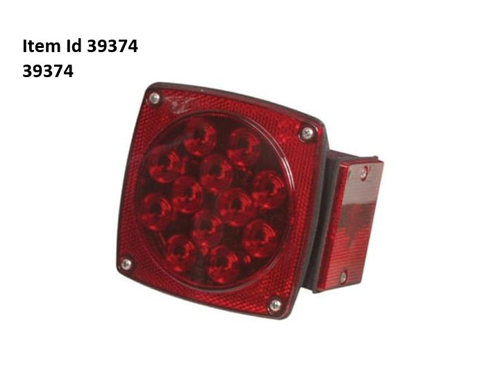 Item ID 39374 ,  STL-8RB LIGHT STOP TURN TAIL 5.0 SQUARE BOLT ON RIGHT RED W/SIDE MARKER