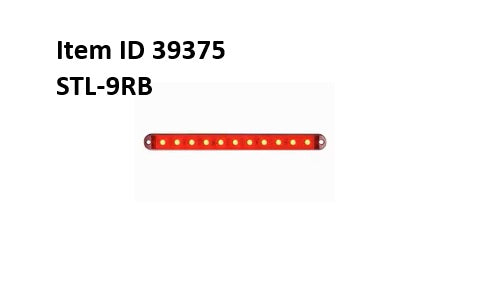 Item ID 39375 , STL-9RB LIGHT STOP TURN TAIL 5.0 SQUARE BOLT ON LEFT RED W/SIDE MARKER