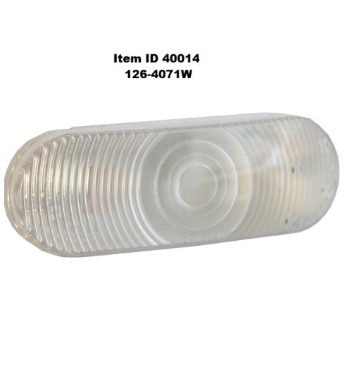 Item ID 40014 , 126-4071W(CLEAR) LIGHT, BACK UP, 6.5 X 2.25 OVAL CLEAR INCANDESCENT