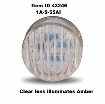Item ID 43246 , 1A-S-55AI LIGHT CLEARANCE 2.0 DIA. ROUND CLEAR 9 DIODE LED AMBER