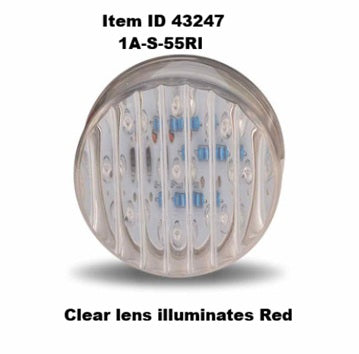 Item ID 43247 , 1A-S-55RI LIGHT CLEARANCE 2.0 DIA. ROUND CLEAR 9 DIODE LED RED