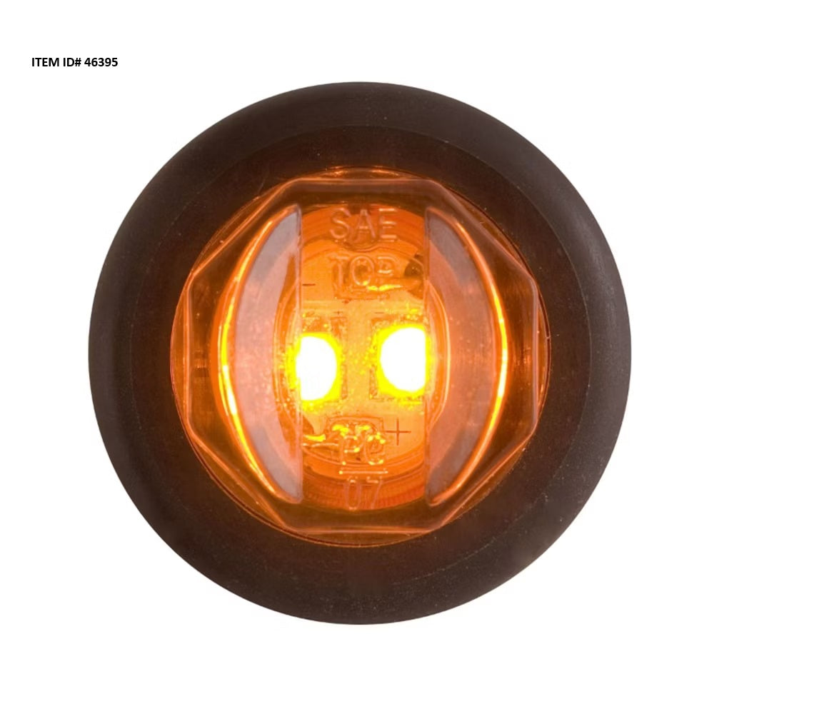 Item ID 46395 , J03-MCL11AKB LIGHT CLEARANCE 0.75 DIA. ROUND LED AMBER LENS w/GROMMET