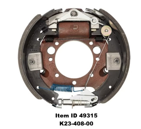 Item ID 49315 , K23-408-00 Self-Adjust Duo-Servo Brake, 12,000 lb, 12-1/4" x 5", Left