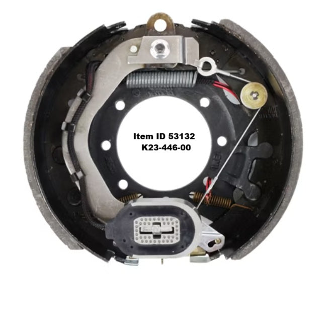 Item ID 53132 , K23-446-00 Dexter 15,000 lbs Per Pair Capacity (7,500 lbs Each) 12-1/4" x 5" Nev-R-Adjust® Electric Drum Trailer Brake, Left Side, 7-Bolt Mount
