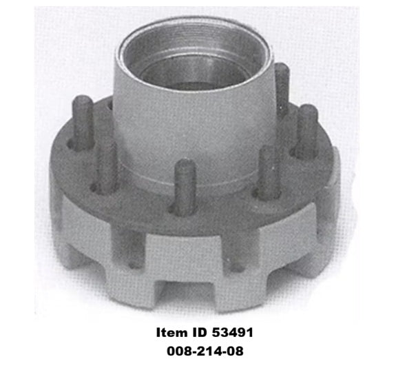 Item ID 53491 , 008-214-08  Idler Hub, 8 on 6.5", 5/8" Stud, 12,000 lb, High Profile