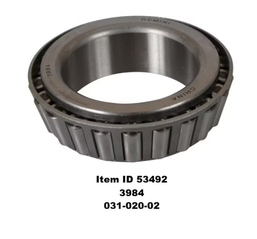 Item ID 53492 , 3984 , 031-020-02 BEARING INNER 2.625 ID - 3984 FOR 12K AXLE