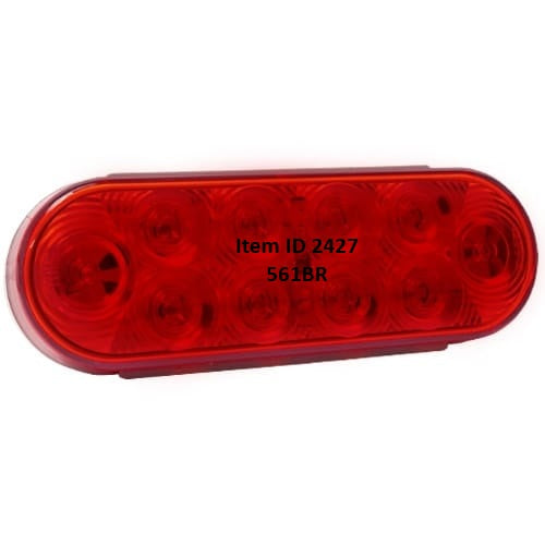 Item ID 2427 , 561BR LIGHT STOP TURN TAIL 6.5 X 2.25 OVAL RED - LED