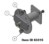 Item ID 63315 , 63315 KIT - SPARE TIRE CARRIER 8 0N 6.5 LOWBOY HORIZONTAL 5.0 HG w/ MOUNTING HARDWARE - BLACK