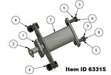 Item ID 63315 , 63315 KIT - SPARE TIRE CARRIER 8 0N 6.5 LOWBOY HORIZONTAL 5.0 HG w/ MOUNTING HARDWARE - BLACK