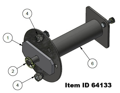 Item ID 64133 , 64133 KIT - SPARE TIRE CARRIER 8 0N 6.5 DGN DUAL HSS HORIZONTAL 9.44 HG w/ MOUNTING HARDWARE - BLACK