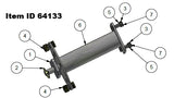 Item ID 64133 , 64133 KIT - SPARE TIRE CARRIER 8 0N 6.5 DGN DUAL HSS HORIZONTAL 9.44 HG w/ MOUNTING HARDWARE - BLACK