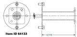 Item ID 64133 , 64133 KIT - SPARE TIRE CARRIER 8 0N 6.5 DGN DUAL HSS HORIZONTAL 9.44 HG w/ MOUNTING HARDWARE - BLACK