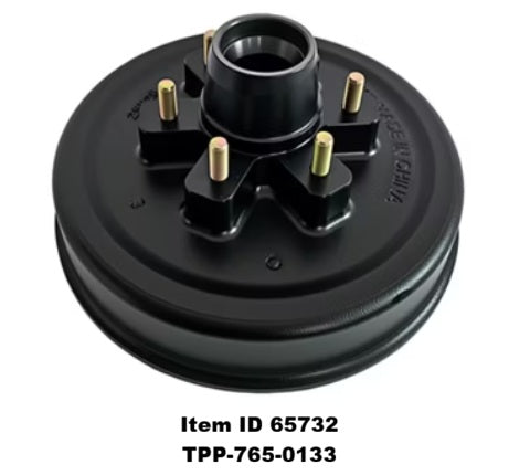 Item ID 65732 , TPP-765-0133 Economy Hub-Drum, 6 on 5.5", 1/2" Stud, 6,000 lb, Grease
