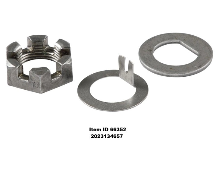 Item ID 66352 , 2023134657 Lippert Spindle Nut Kit - 2,200-4,400-lb. Axles, 1"-14 Thread Size, D-Flat & Tang Washer