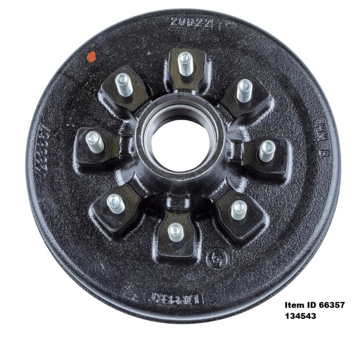 Item ID 66357 , 134543 Lippert 12" Brake Hub with Races & Wheel Studs - 7,000-lb. Axles 8 ON 6.5 9/16'