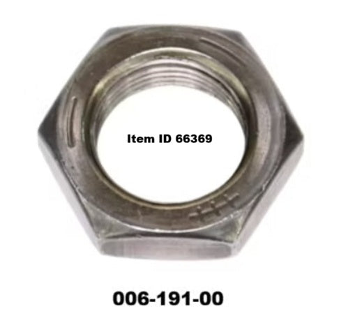 Item ID 66369 , 006-191-00 Spindle Nut, Hex Nut 1"-14 - Low Profile, Jam Nut Style, Fits After 2002 - BT8 - #42 Spindle - 2K - 8k  E-Z Lube Axles