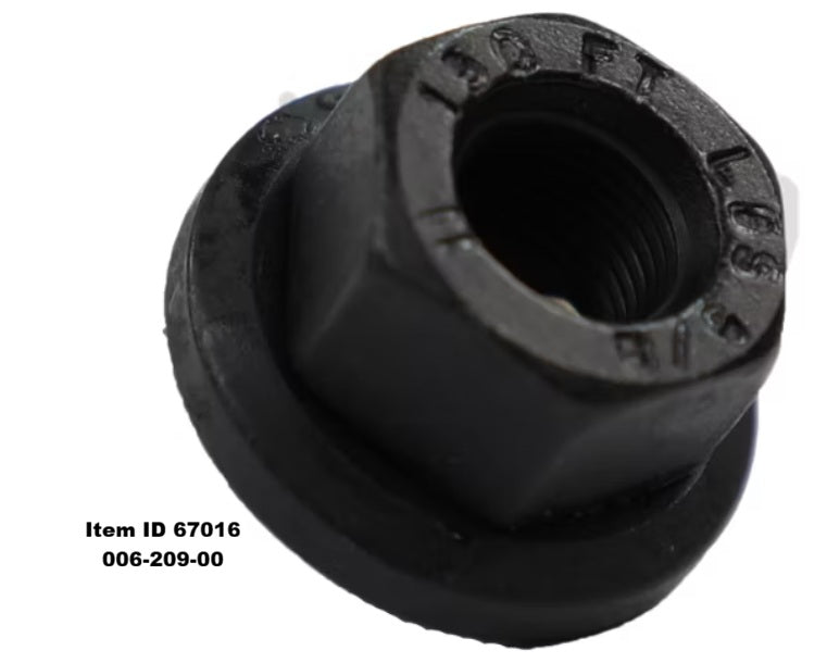 67016 , 006-209-00 Hex Wheel Nut, Swivel Flange 5/8"-18 ID, 1 1/8" OD, Right Hand Thread