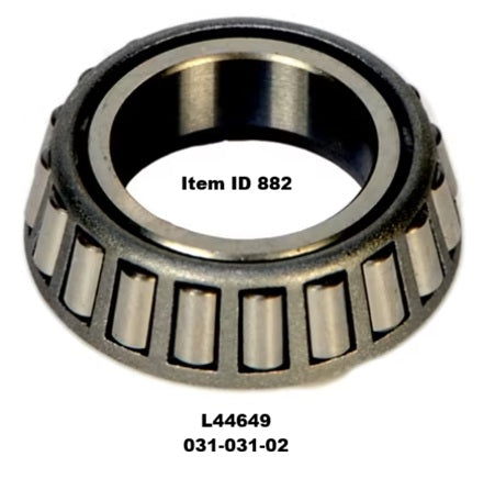 Item ID 882 , L44649 Single Cone Tapered Roller Bearing, 1.063" ID