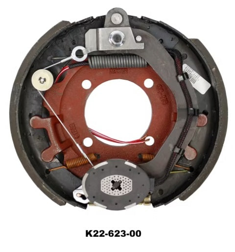 Item ID 66356  , K23-623-00 Dexter 8,000 Lbs Per Pair Capacity (4,000 Lbs Each) 12-1/4" x 2-1/2" Nev-R-Adjust® Narrow Electric Drum Brake Assembly, Right Side, 4-Bolt Mount, Retail Boxed