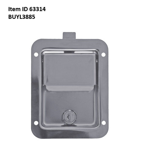 Item ID 63314  , BUYL3885 Stainless Steel Single Point Locking Paddle Latch - Thru-Hole Mount