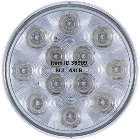 Item ID 38909 ,  BUL-43CB 4.25" Round Led Stop, Turn & Tail Light Clear Lens