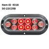 Item ID 43180 , L15-0078 LIGHT STOP TURN TAIL 6.5 X 2.25 OVAL CLEAR - 10 DIODE LED RED