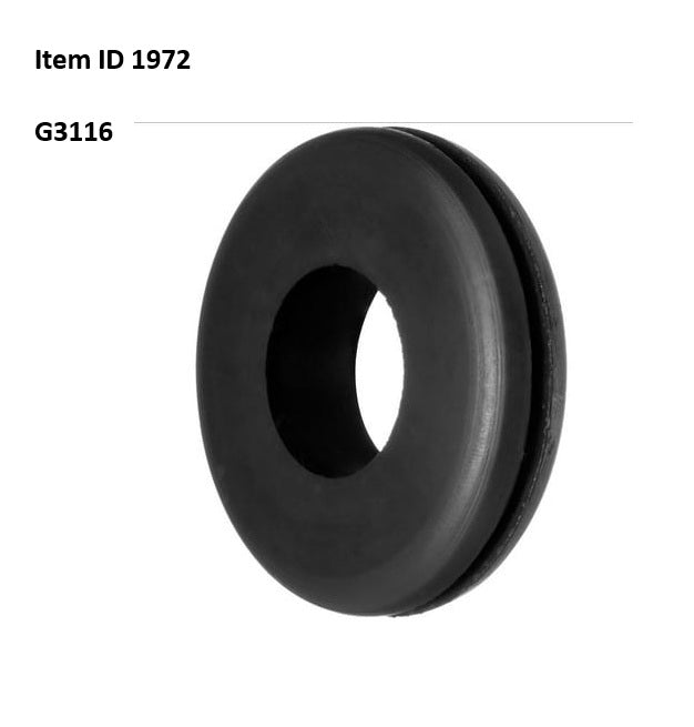 Item ID 1972 , G3116 3/4" GROMMET 3/4"ID 1-1/4"OD RUBBER GROMMET