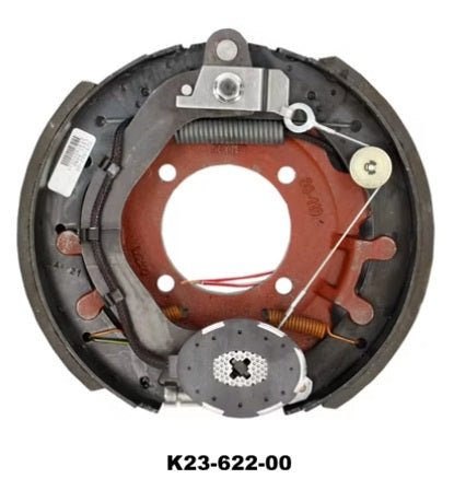 Item ID 66355 , K23-622-00 Dexter 8,000 Lbs Per Pair Capacity (4,000 Lbs Each) 12-1/4" x 2-1/2" Nev-R-Adjust® Narrow Electric Drum Brake Assembly, Left Side, 4-Bolt Mount, Retail Boxed